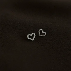 עגילי לב כסף