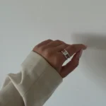 טבעת אודרי כסף 925 טבעת כפולה עם אבן מלבנית – LEO Jewelry