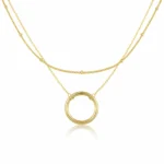 שרשרת לורי כפולה כסף 925 בציפוי זהב על רקע לבן – LEO Jewelry