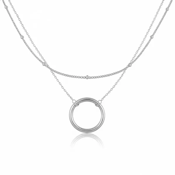 שרשרת לורי כפולה כסף 925 על רקע לבן – LEO Jewelry