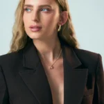 שרשרת קנדל בעיצוב ריבוע עם אבן שמפניה – LEO Jewelry