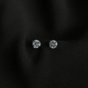 עגילי סוליטר כסף