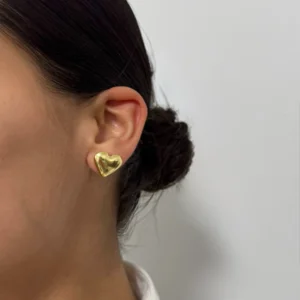 עגילי אמור לב צ'אנקי בציפוי זהב – LEO Jewelry