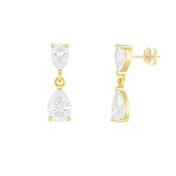 עגילי טיפה נופלים ציפוי זהב 14k