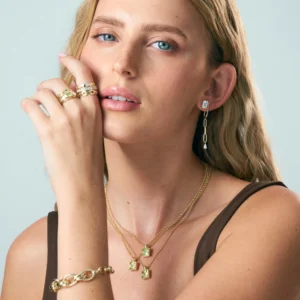 עגילי לינה זהב