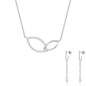 סט תכשיטים - שרשרת טיפה טיפה כסף 925