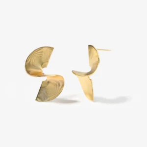 עגילי סלין בציפוי זהב 14K